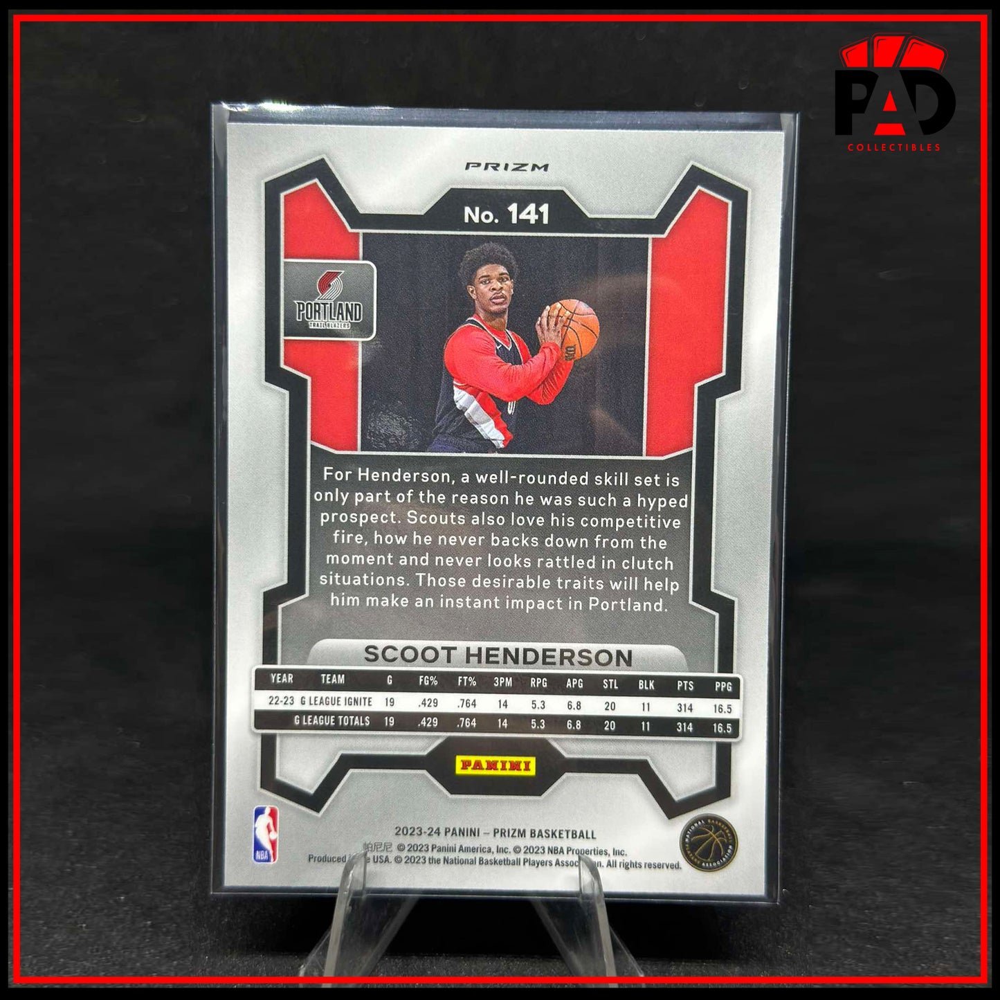 2023-24 Panini Prizm Scoot Henderson RC Red Cracked Ice