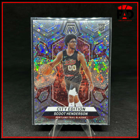 2023-24 Mosaic Scoot Henderson RC City Edition Silver Fast Break Prizm