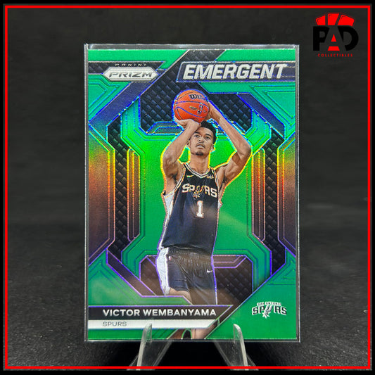 2023-24 Panini Prizm Victor Wembanyama RC Green Prizm Emergent