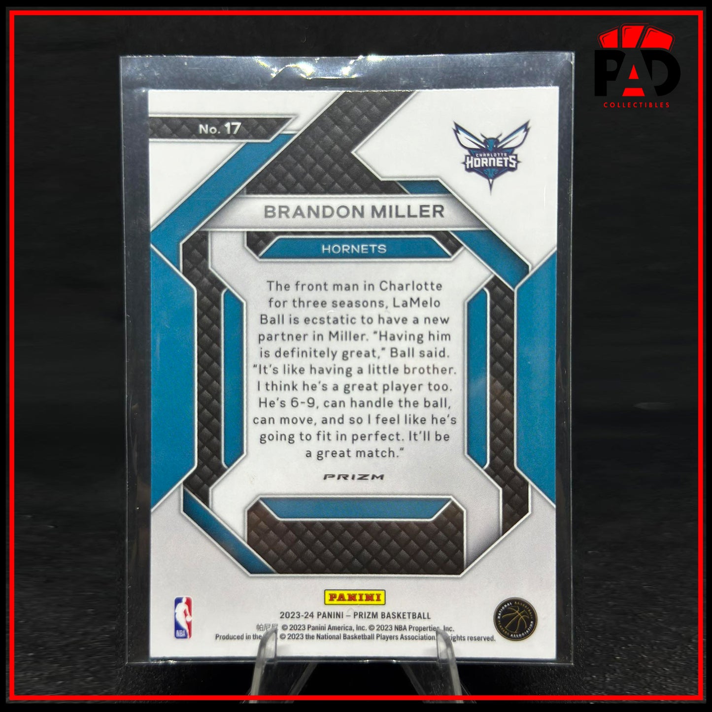 2023-24 Panini Prizm Brandon Miller Emergent-Silver Prizm