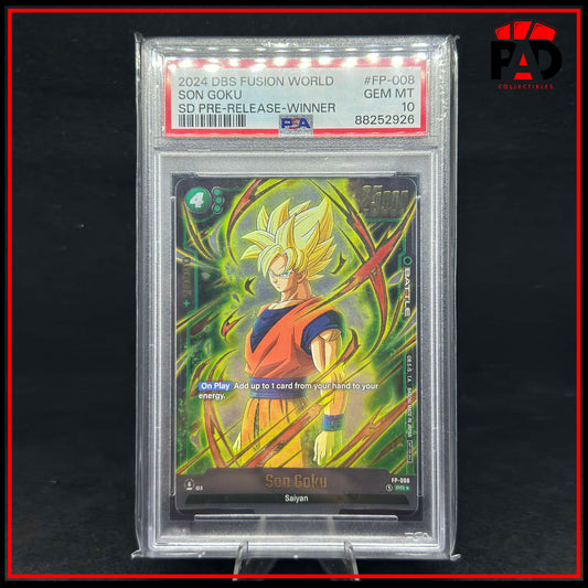 Dragon Ball Super Fusion World Son Goku Pre-release Winner Holo PSA 10 GEM MINT