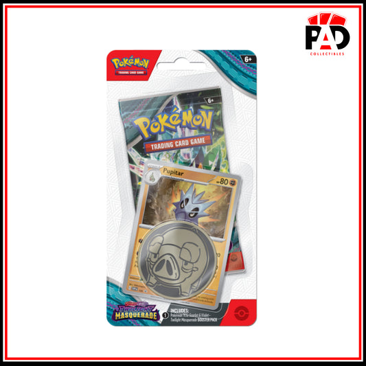 Pokémon Scarlet & Violet - Twilight Masquerade Checklane Blister (1 Pack) Pupitar